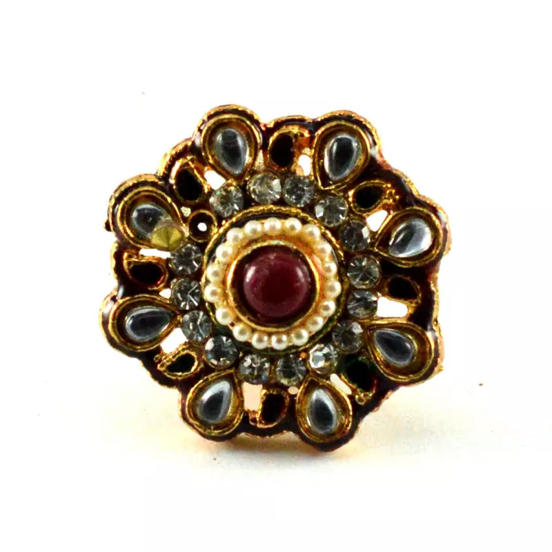 Potta Kundan Adjustable Ring