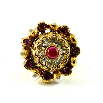 Potta Kundan Adjustable Ring 1