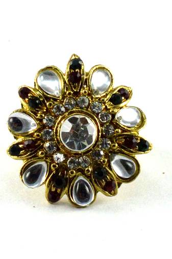 Potta Kundan Adjustable Ring