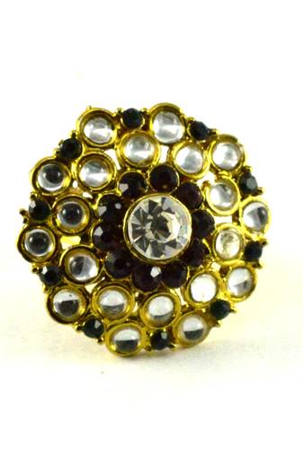 Potta Kundan Adjustable Ring