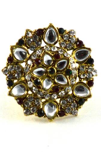 Potta Kundan Adjustable Ring