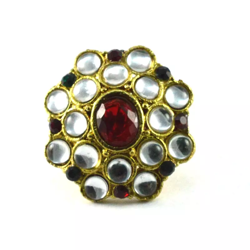 Potta Kundan Adjustable Ring
