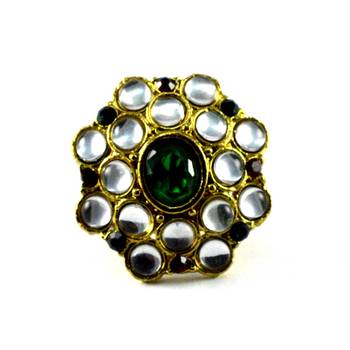 Potta Kundan Adjustable Ring 1