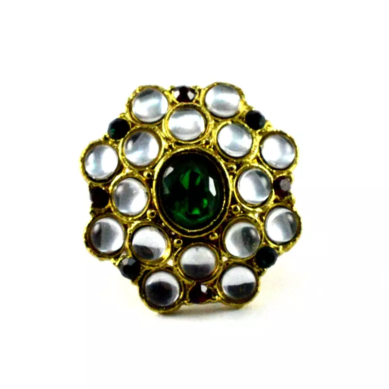 Potta Kundan Adjustable Ring