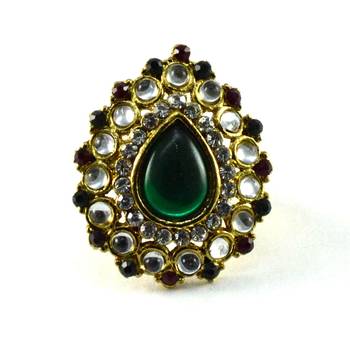 Potta Kundan Adjustable Ring 2