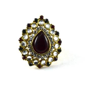 Potta Kundan Adjustable Ring 1