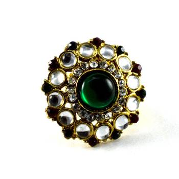 Potta Kundan Adjustable Ring 1