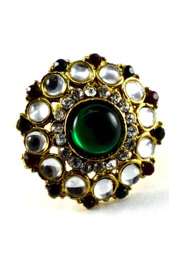 Potta Kundan Adjustable Ring