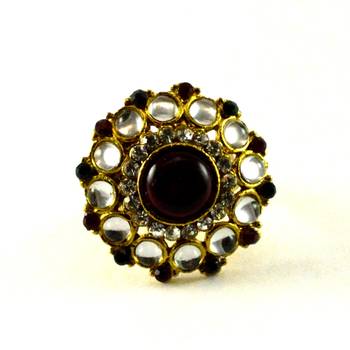 Potta Kundan Adjustable Ring 1