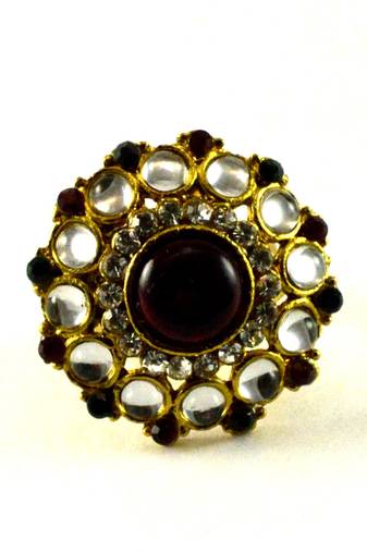 Potta Kundan Adjustable Ring