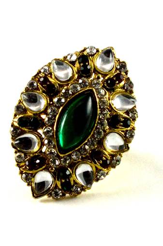 Potta Kundan Adjustable Ring