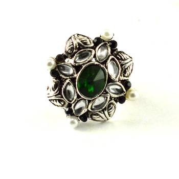 Potta Kundan Adjustable Ring 2