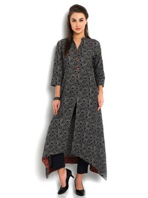 Indibelle Blue cotton C-Cut Long kurta 1