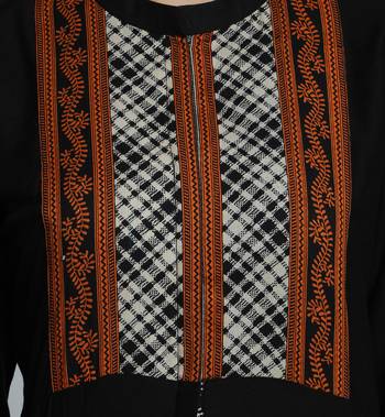 Indibelle black solid rayo front cut kurta 5
