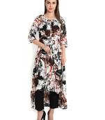 Indibelle coffee printed rayon c-cut kurta