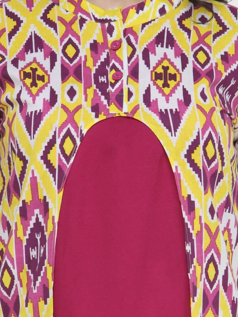 Indibelle multicolor rayon printed kurta