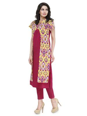 Indibelle multicolor rayon printed kurta 5