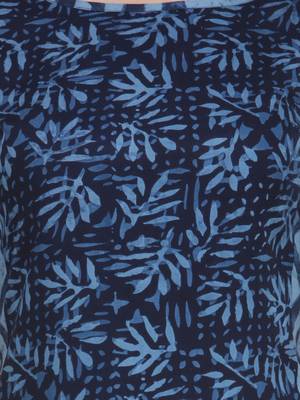 blue printed rayon A-line kurta 3