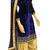 Navy blue mirror work velvet salwar