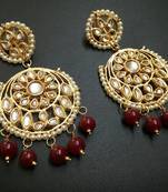 Maroon pearl earrings