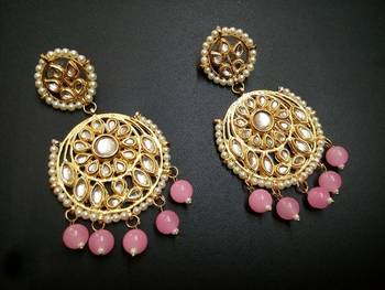 Pink pearl earrings 1