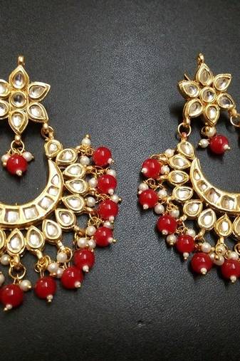 Red pearl earrings