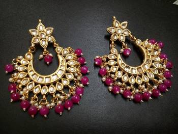 Pink pearl earrings 1