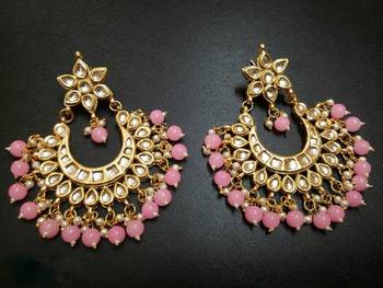 Pink pearl earrings 1