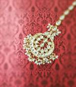 White pearl maang-tikka