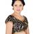 Black Floral Embroidery Silk Readymade Blouse