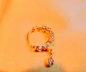Royal Cz Gold Plated Spring Nose Ring 1