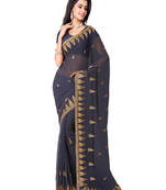 Grey Color Faux Georgette Saree With Blouse