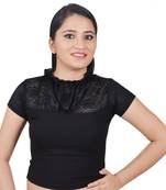 Black Cotton Lycra stitched plain readymade blouse