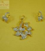 Elegant Two Tone CZ pendent Earring Jewellery