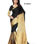 Multicolor plain cotton silk saree with blouse