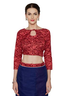 Navy blue printed super net saree with blouse 3