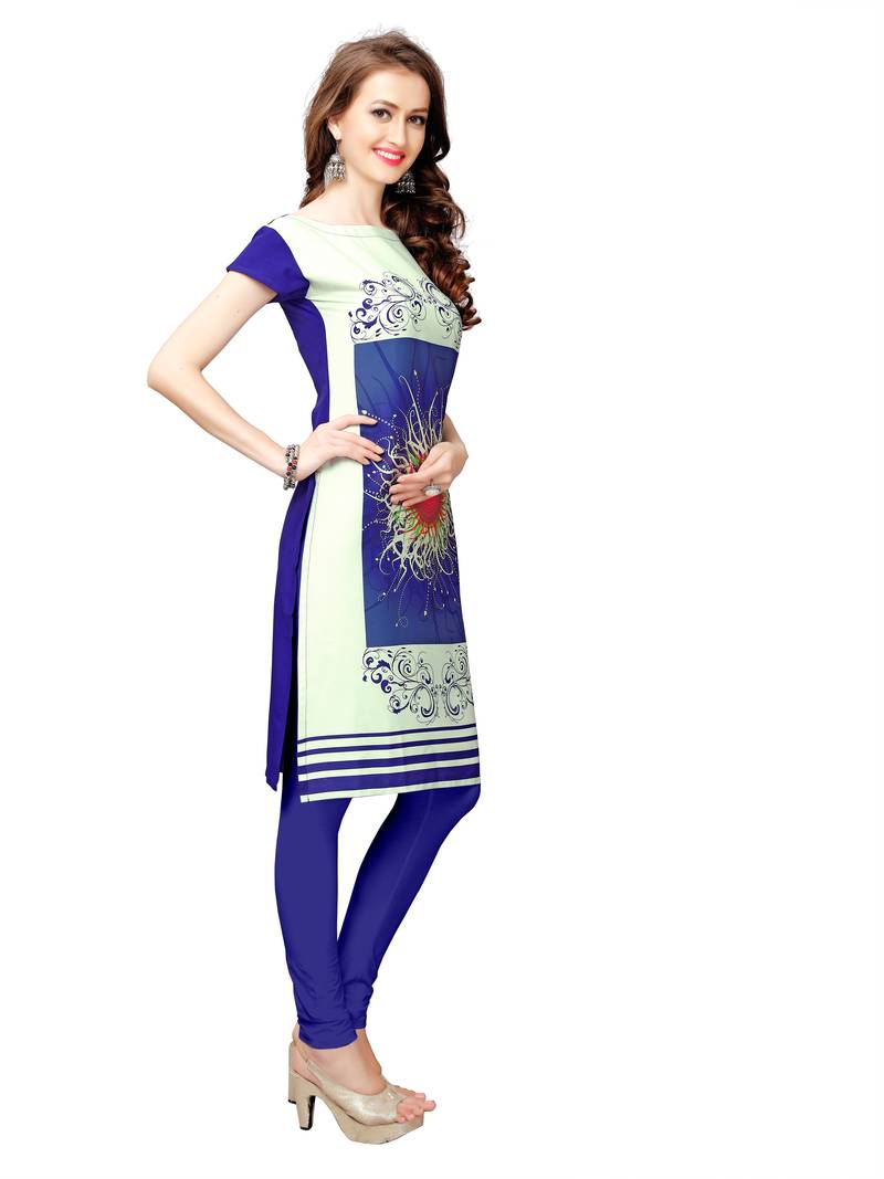 Blue printed polyester partywearkurtis GLORY SAREES 2260400