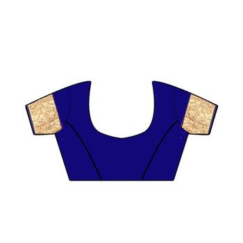 Navy Blue Embroidered Art Silk Sarees Saree With Blouse 4