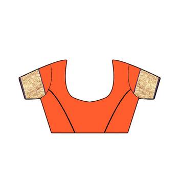 Orange Embroidered Art Silk Sarees Saree With Blouse 4