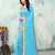 Sky blue embroidered georgette saree with blouse