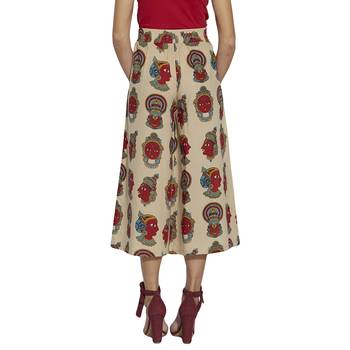 Beige kathak printed pallazo 3