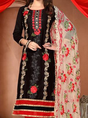 Black Embroidered Cotton Salwar 3