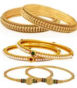 Gold pearl bangles-and-bracelets