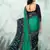 Multicolor embroidered art silk saree with blouse