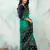 Multicolor embroidered art silk saree with blouse