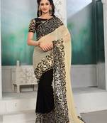 Multicolor embroidered georgette saree with blouse