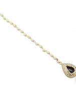Pear Shape Small Size Maang Tikka Decorated With Crystal