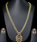 cz multi real diamond long necklace set