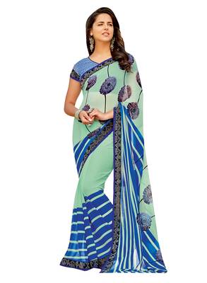 multicolor printed georgette saree with blouse 1