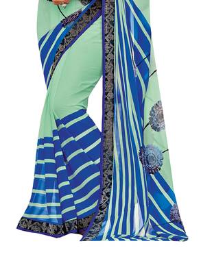 multicolor printed georgette saree with blouse 2
